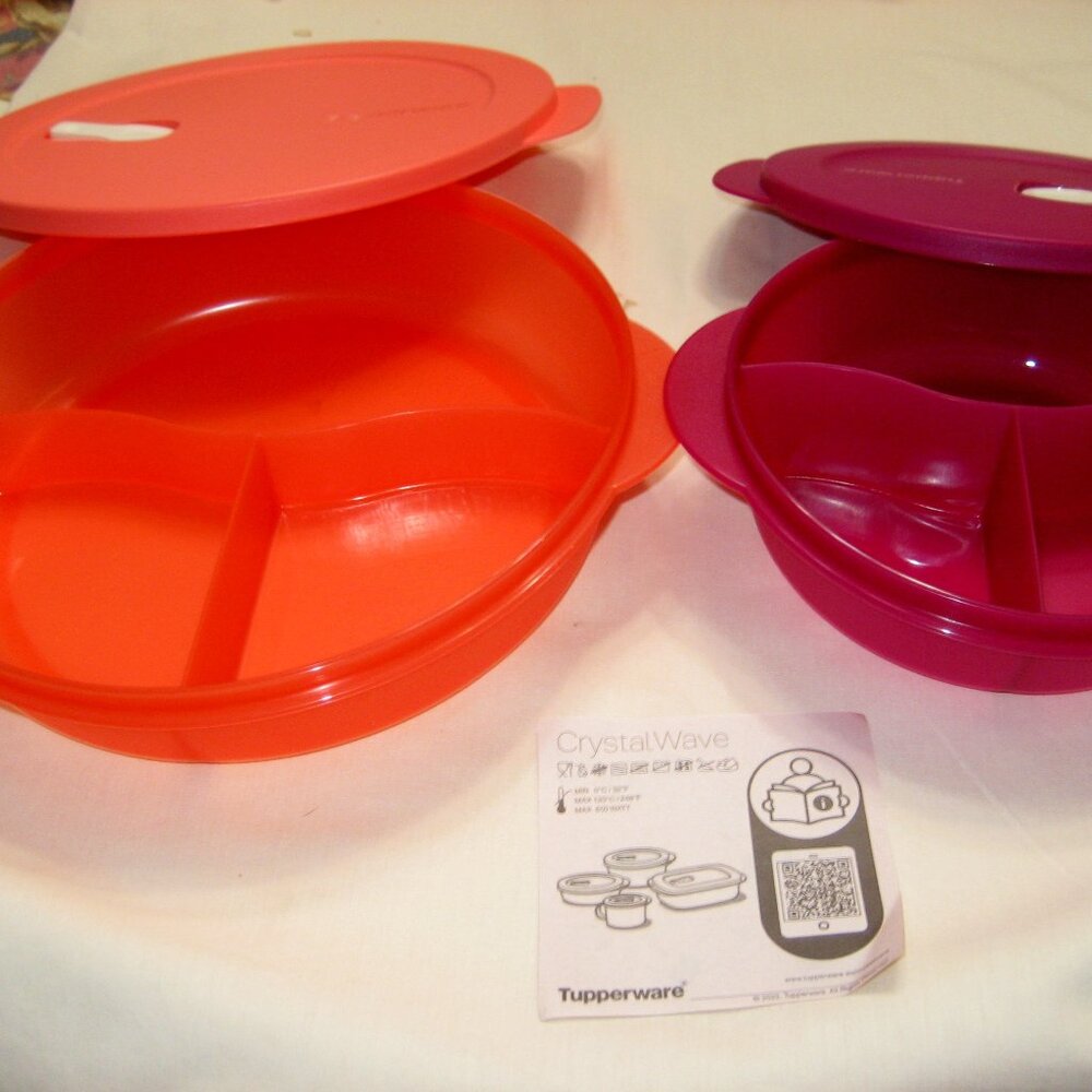 TUPPERWARE LG & SM. MICROWAVE DIVIDED DISHES MIP